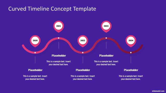 Free Curved Timeline PowerPoint
