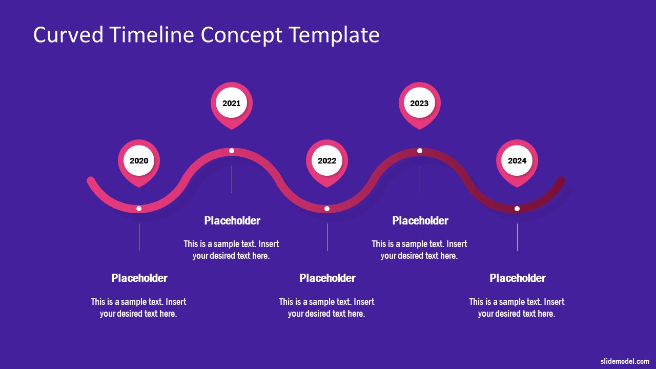 5 Steps Curved Timeline Design