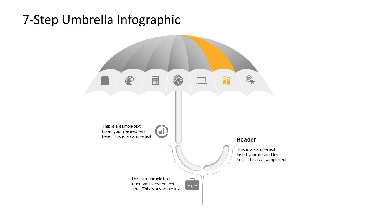 Free 7 Items Umbrella Infographic Template & Google Slides