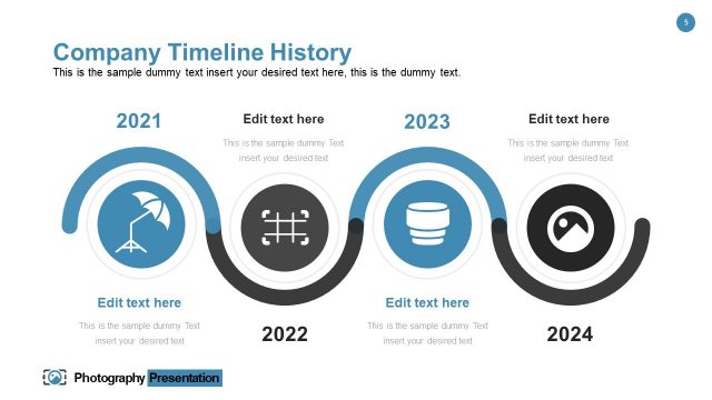 Photography Company Timeline PowerPoint
