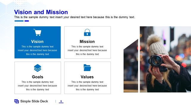 PowerPoint Free Mission Vision Slide