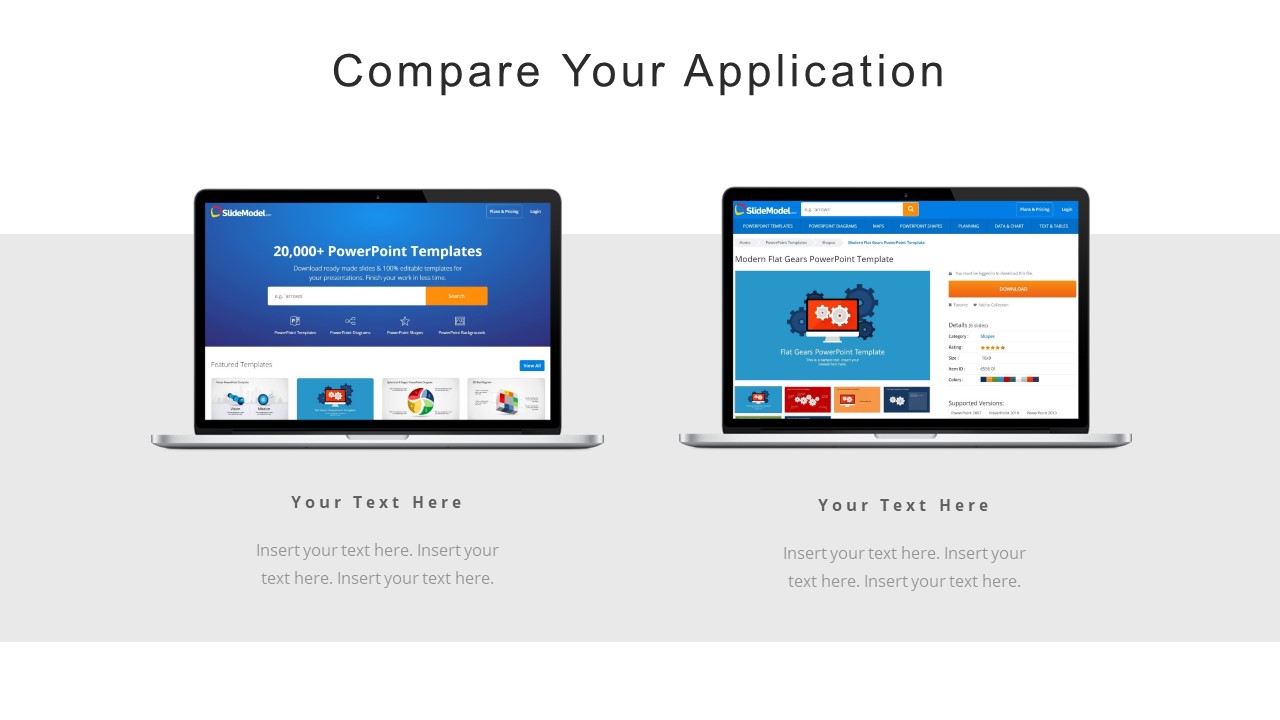 Product Demo Comparison Corporate Template SlideModel