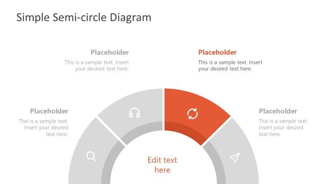 4 Steps Half Circle Diagram PPT