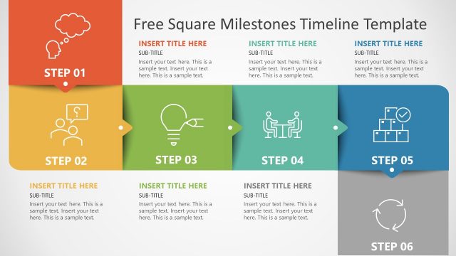 Square Blocks Milestones Timeline Template