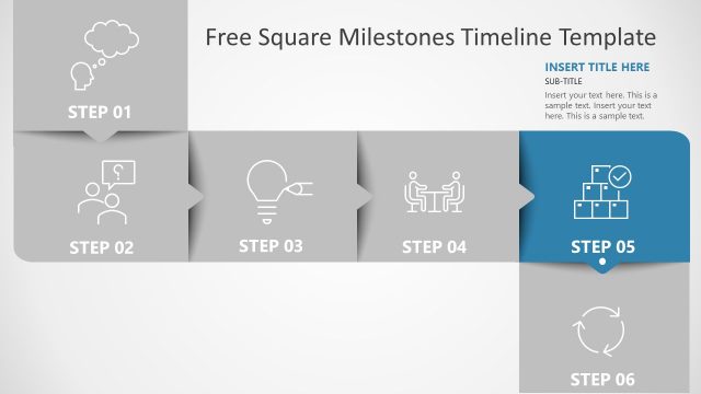 PPT Timeline 4 Square Milestones