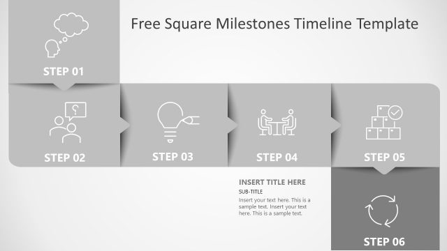 6 Square Project Management Timeline PPT