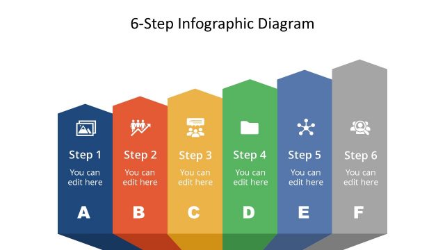6 Steps 3D Infographic Diagram