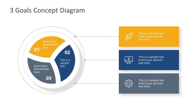 Goals Concept 3 Steps Diagram Template