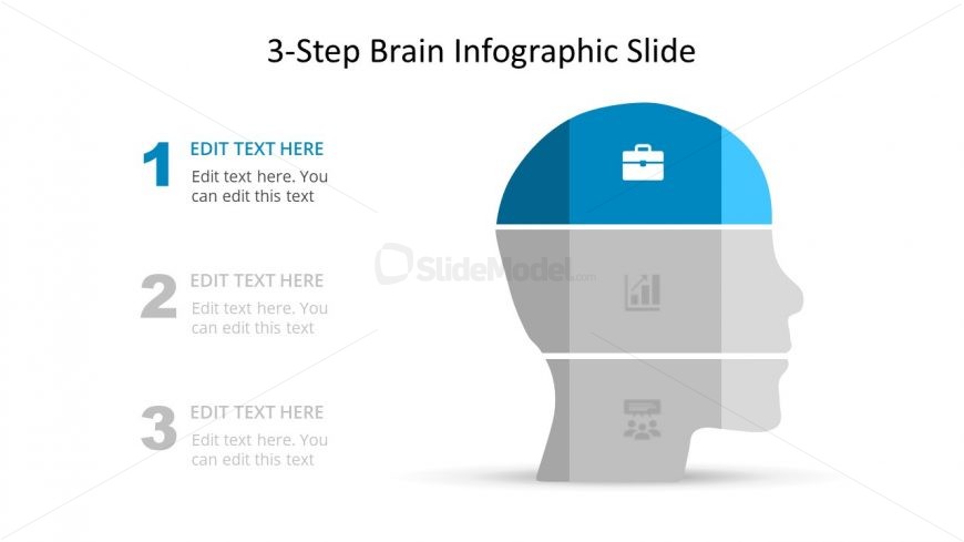 3 Steps Slide Diagram Human Head