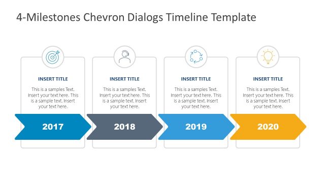 Chevron Diagram of Milestones PowerPoint