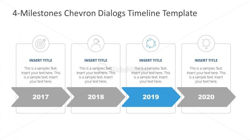 4 Steps Chevron Dialogs Diagram 
