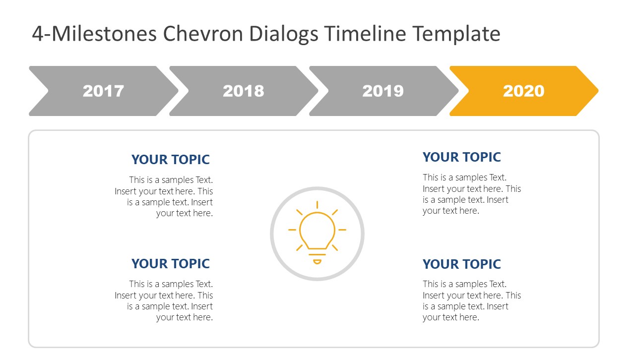 Free Chevron Dialogs Timeline Template & Presentation Slide