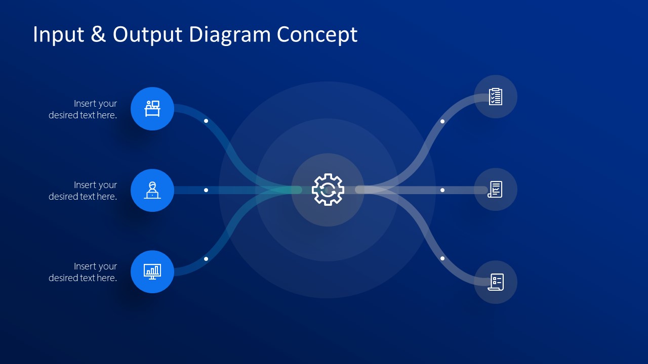 Free 3 Step Input Output PowerPoint Template Diagram & Google Slides