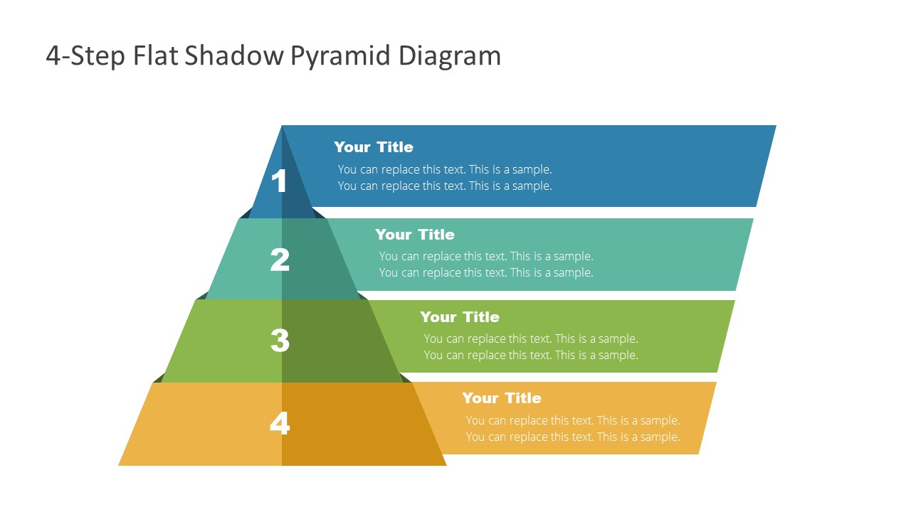 Free 4 Steps Flat Shadow Pyramid Diagram & Google Slides