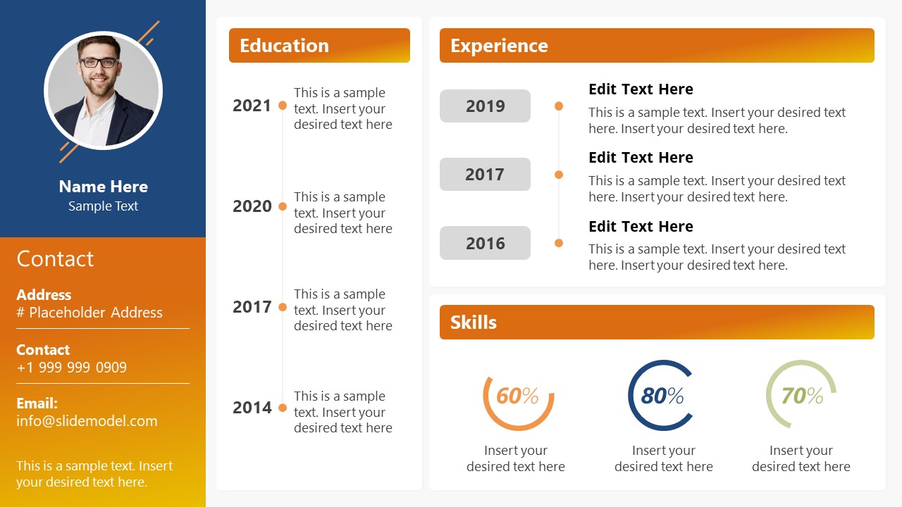 CV Template Slide About Me PPT