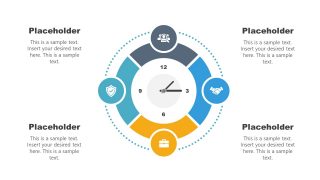 4 Steps Clock Shape Time Management Template 