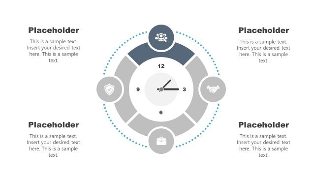 Time Management 4 Steps Clock PowerPoint