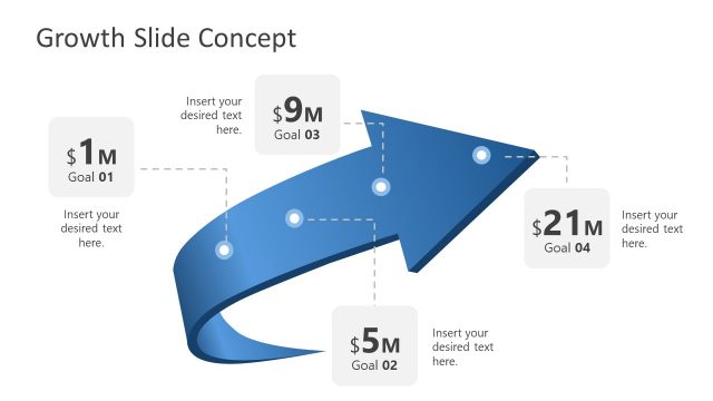 Growth Arrow Slide PowerPoint Shapes