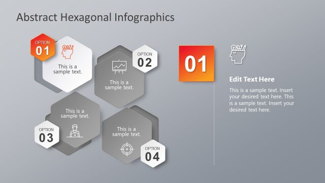 4 Steps Abstract Hexagon PowerPoint Diagram