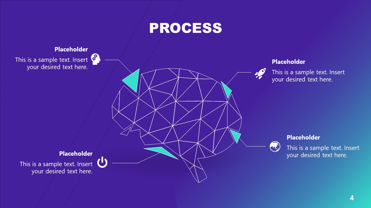 4 Steps Human Brain Infographic Diagram 