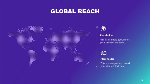 Global Reach Map Artificial Intelligence PowerPoint