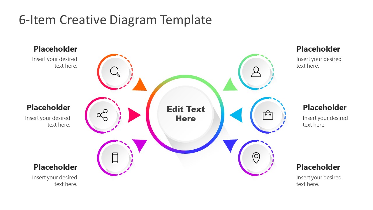 Colorful Diagram 6 Items Template 