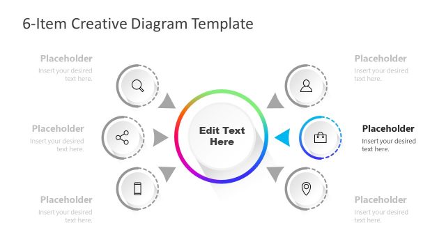 Creative Colorful Core Diagram Item 5 Slide