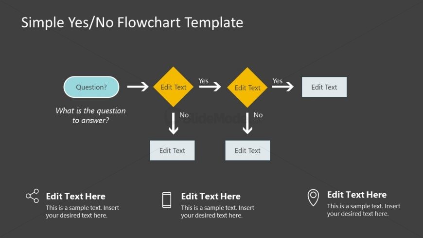 Flat Flow Process Diagram PowerPoint 