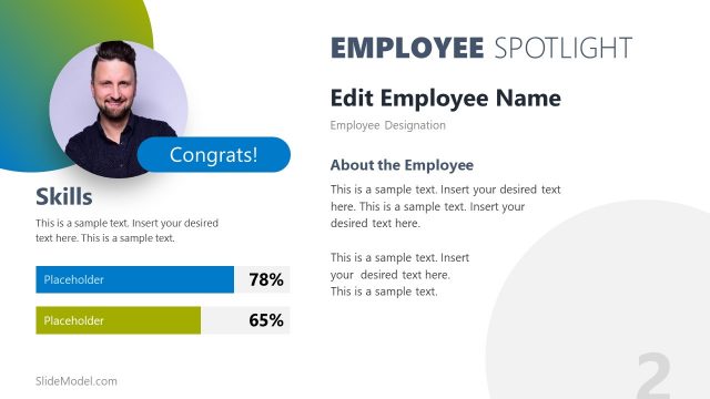 Employee Spotlight Data-Driven Stacked Chart Template