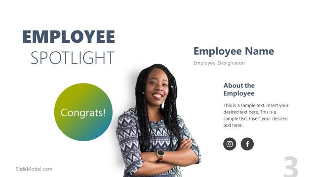 PowerPoint Employee Spotlight Achievement Slide
