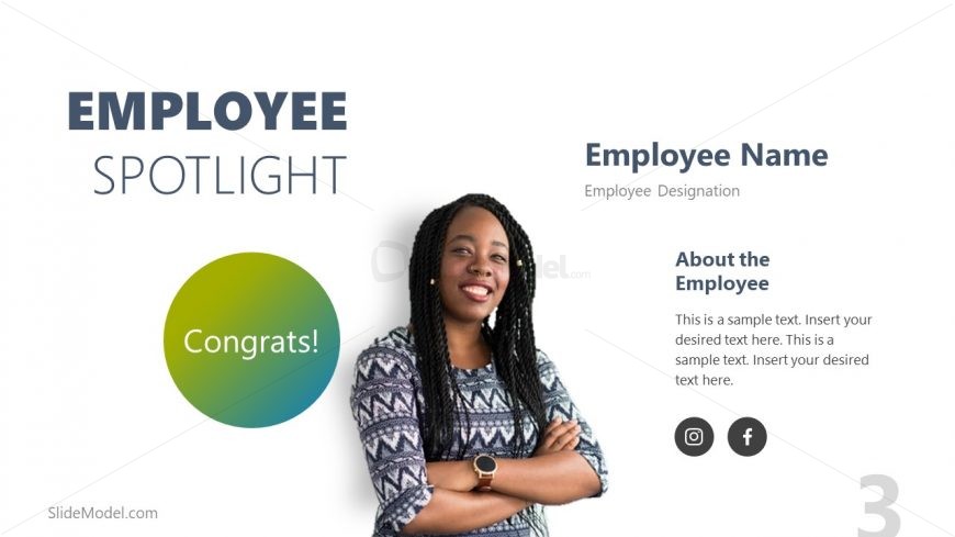 Congratulations Achievement Slide of Employee Spotlight