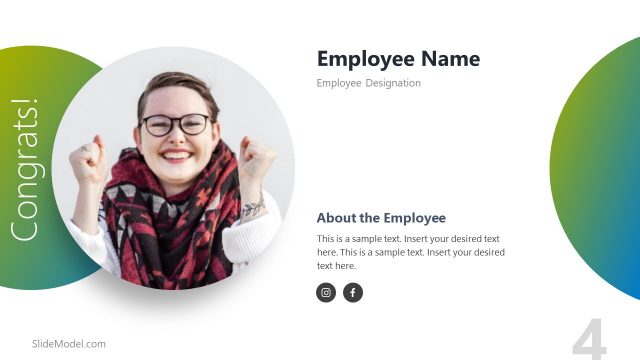 Editable Employee Spotlight Template Social Icons