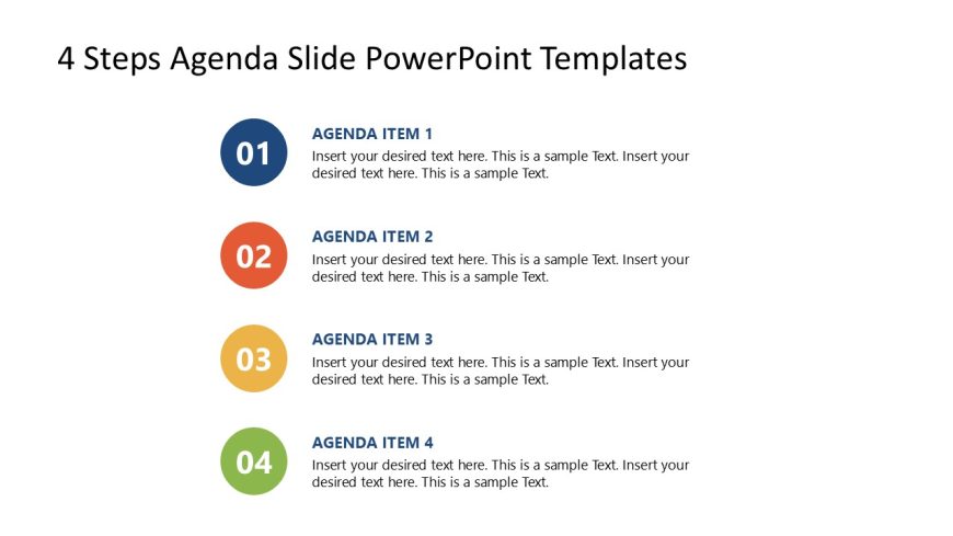 Agenda Presentation Template of 4 Items 