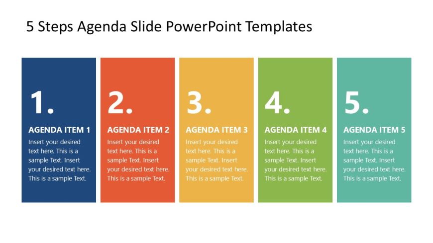 Agenda Presentation Template of 5 Items