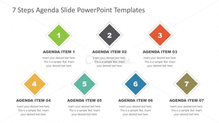 Agenda Presentation Template of 7 Items 