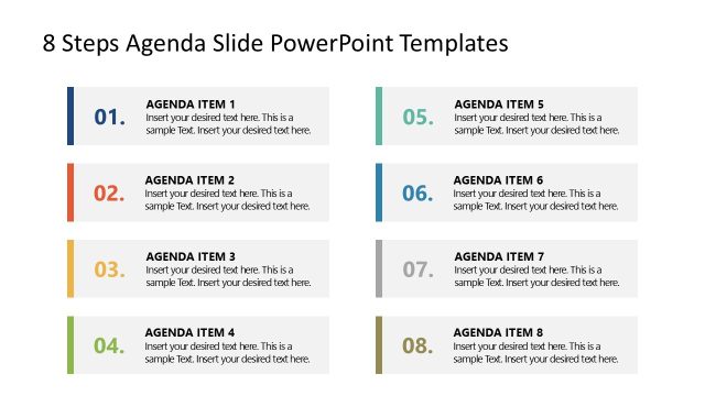 Free Agenda 8 Steps PowerPoint