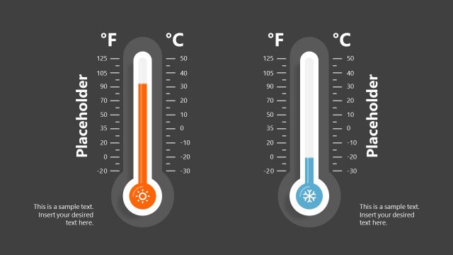 Thermometer Slide Celsius and Fahrenheit Temperatures