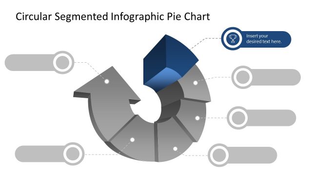 Infographic Pie Chart Arrow Step 1 PowerPoint