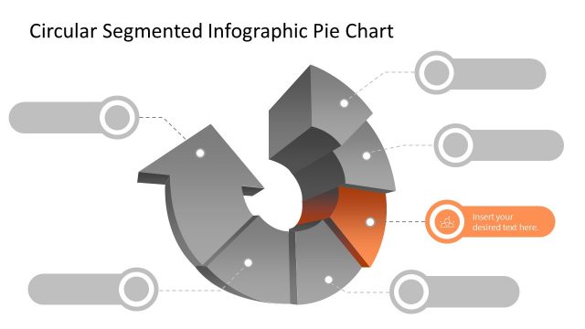 Infographic Pie Chart Arrow Step 3 PowerPoint