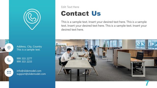 Contact Us Slide of Business Executive PowerPoint