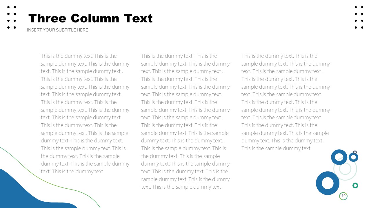Free Three Column Text Slide Template 