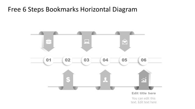 Step 6 Bookmark Horizontal Process Diagram Template