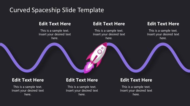 Rocket Curved Roadmap Timeline PowerPoint Template