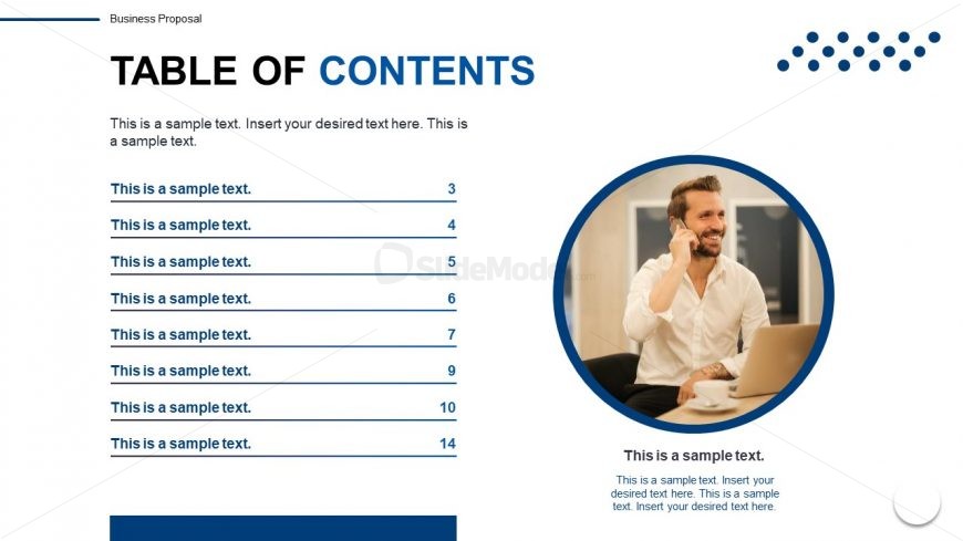 Free General Purpose Template Slide for Table of Contents