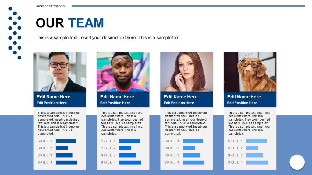 Free General Purpose Thin Style Template - Our Team - SlideModel