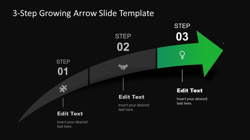 Arrow Diagram with Dark Background Slide Template