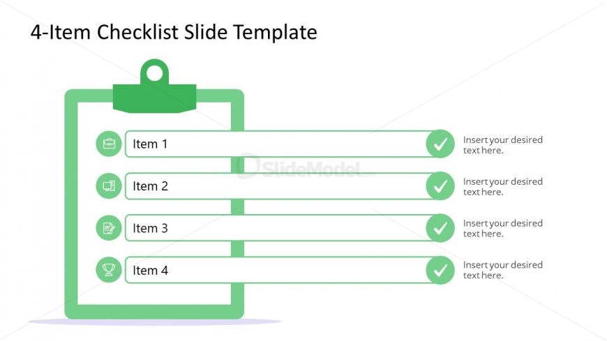 PowerPoint Template for 4-Item Checklist
