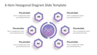 Free 6-Item Hexagonal Shapes Diagram for PowerPoint