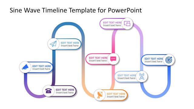White Background Free Sinusoidal PowerPoint Timeline