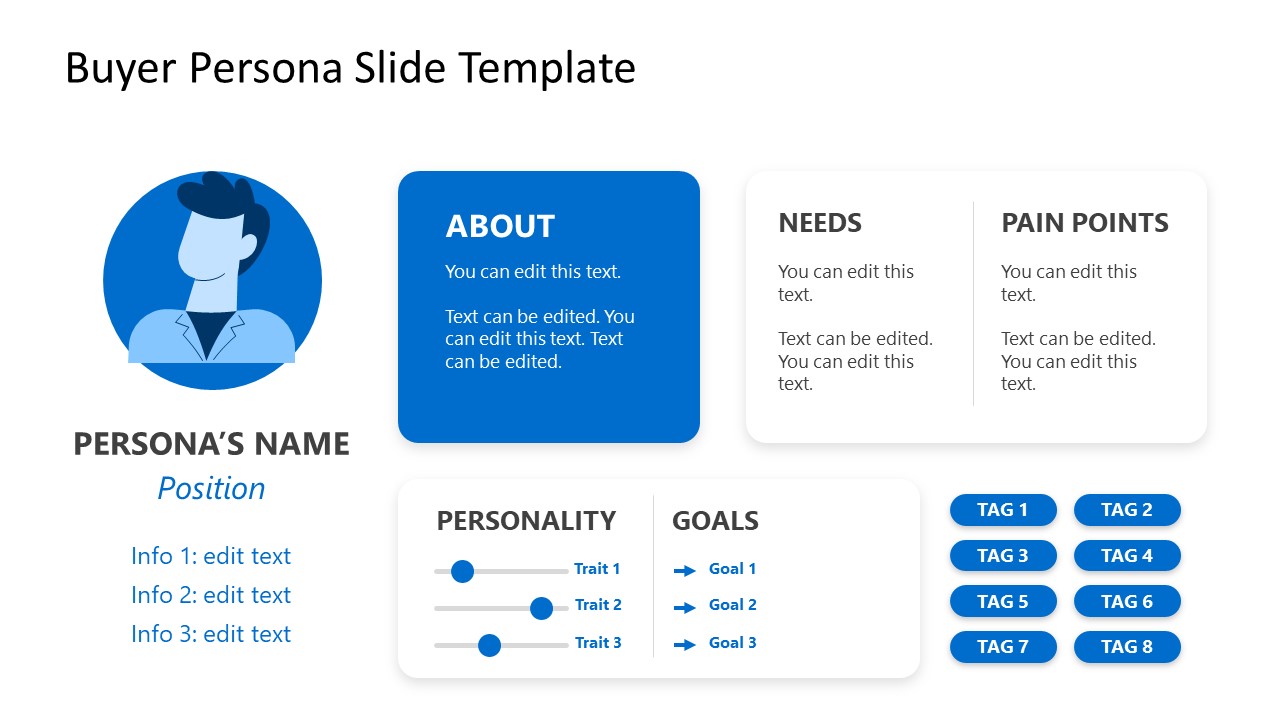 Tìm kiếm mẫu Slide Buyer Persona tốt nhất cho PowerPoint và Google Slides để tăng hiệu quả bán hàng của bạn. Hãy sử dụng mẫu đẹp mắt này để giới thiệu khách hàng tiềm năng và thu hút họ đến sản phẩm của bạn. Bạn cũng có thể tùy chỉnh nền trang PowerPoint để phù hợp với thương hiệu.